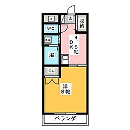 セピアコート2 1DKの間取図画像