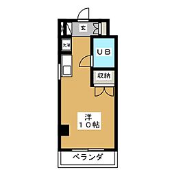 常盤マンション ワンルームの間取図画像