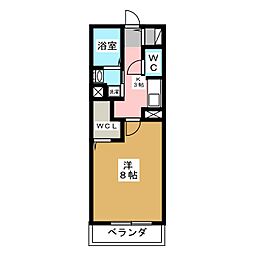ガノスA 1Kの間取図画像