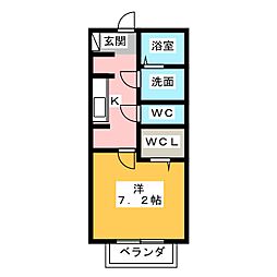 Happy 1階1Kの間取り