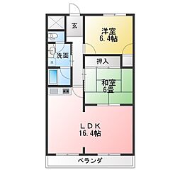 MKタウン江場A 2LDKの間取図画像
