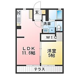 アドバンテージB 1LDKの間取図画像