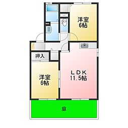 エスポワール星見ケ丘B 2LDKの間取図画像