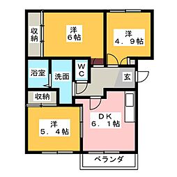スターブルWAKO 3DKの間取図画像