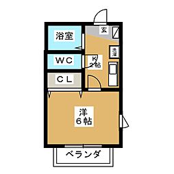 スペランツァ1 1Kの間取図画像