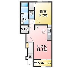 ラ・フォーレ七和 1LDKの間取図画像