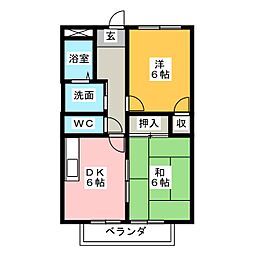 SurplusベルーガB 2DKの間取図画像