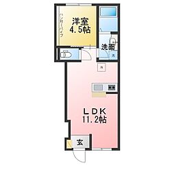 仮)東員町鳥取新築アパート 1LDKの間取図画像