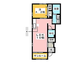 ヒルサイドテラスMID 1LDKの間取図画像