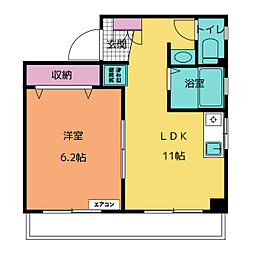 COCOONB・D 1LDKの間取図画像
