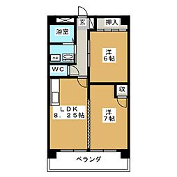 シャトレ桑名 2LDKの間取図画像