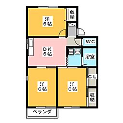 ウイング21D 3DKの間取図画像