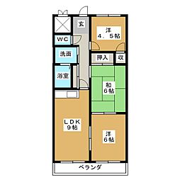 ウェスト・ソシア 3LDKの間取図画像