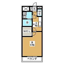 カーサ・プルチーノ 1Kの間取図画像