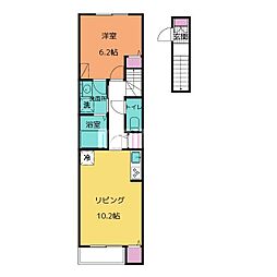 フォレストガーデンB 1LDKの間取図画像