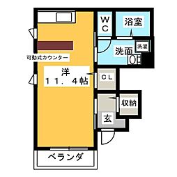 ウインズ諸戸苑 ワンルームの間取図画像