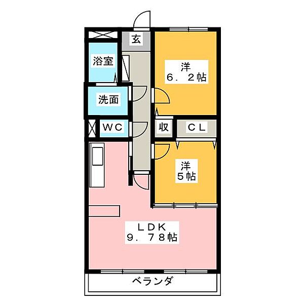 クレセール ヴァンブ ｜三重県伊勢市田尻町(賃貸マンション2LDK・3階・55.96㎡)の写真 その2