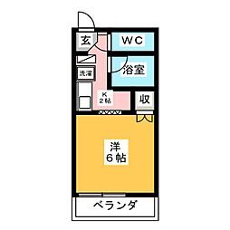 サープラスキタガワ 1Kの間取図画像