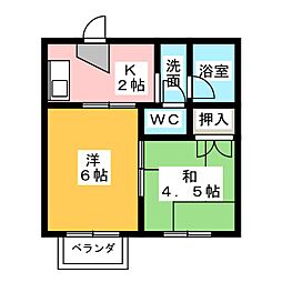 ヴィラ・ローズガーデン 2Kの間取図画像
