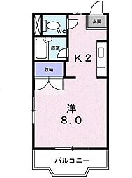 コーポみその 1Kの間取図画像