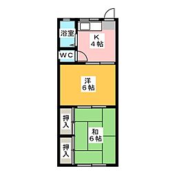 第2晴海ハイツ 2DKの間取図画像
