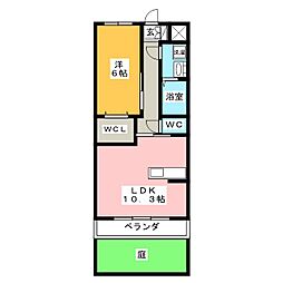 メゾンブローニュ伊勢 1LDKの間取図画像