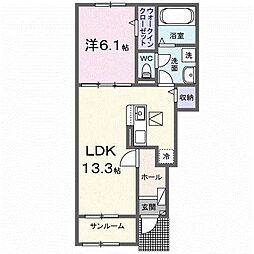 ヒカルサ伊勢小俣II 1LDKの間取図画像