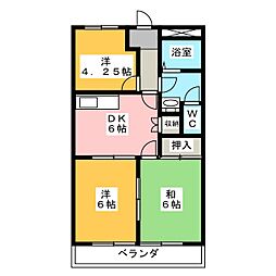 クィーンパレスA 3DKの間取図画像