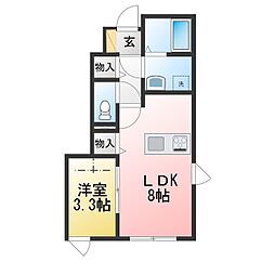 ベルリード伊勢志摩 1LDKの間取図画像