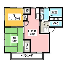 ボンファミール 2LDKの間取図画像