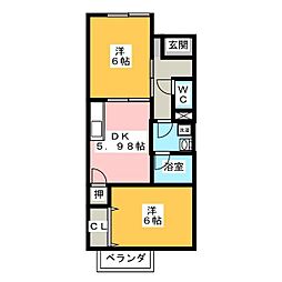 サープラスセレステ 2DKの間取図画像
