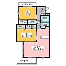 クオリア 2LDKの間取図画像