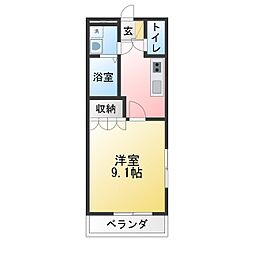 サンハイツ 1Kの間取図画像