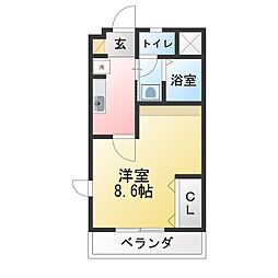 エスペランス・鷲山 1Kの間取図画像
