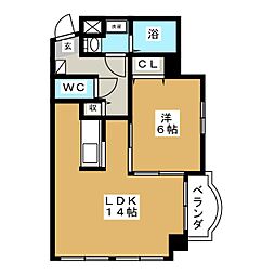 フラワータウン 1LDKの間取図画像