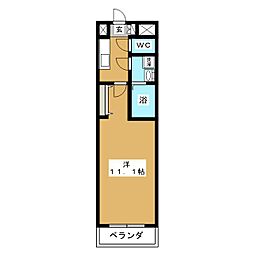 プレミール川崎 1Kの間取図画像
