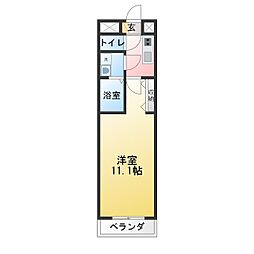 プレミール川崎 1Kの間取図画像
