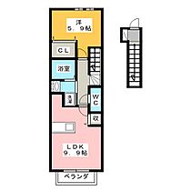 ヴェスト・ガッセ　Ｂ  ｜ 三重県松阪市松ヶ島町（賃貸アパート1LDK・2階・41.98㎡） その2