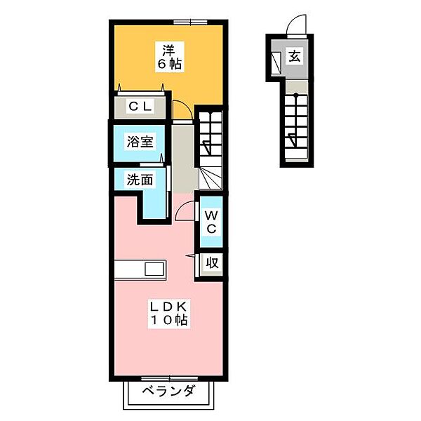 プリーマＫII ｜三重県松阪市嬉野中川新町３丁目(賃貸アパート1LDK・2階・41.98㎡)の写真 その2