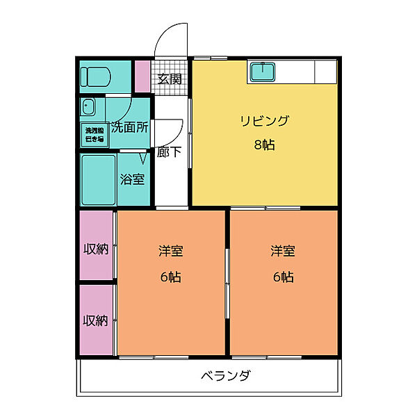 ティアラII ｜三重県松阪市高町(賃貸マンション2LDK・2階・45.36㎡)の写真 その2