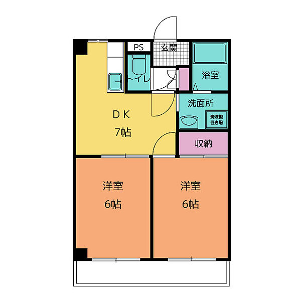 アウスレーゼ ｜三重県松阪市鎌田町(賃貸マンション2DK・1階・39.00㎡)の写真 その2