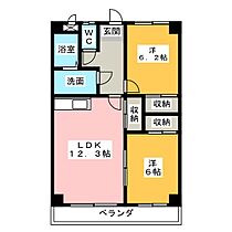 ロイヤルハートピア郷津　Ａ  ｜ 三重県松阪市郷津町（賃貸マンション2LDK・2階・58.50㎡） その2