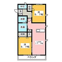 エスペランサII  ｜ 三重県松阪市嬉野野田町（賃貸アパート2LDK・2階・54.39㎡） その2