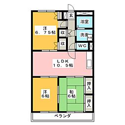 エスポワールMII 4階3LDKの間取り