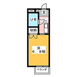 フォレストハイツ 1Kの間取図画像