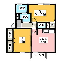 コスモスハウスH 2LDKの間取図画像