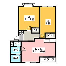 ビューフォート 2LDKの間取図画像