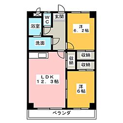 ロイヤルハートピア郷津A 2LDKの間取図画像