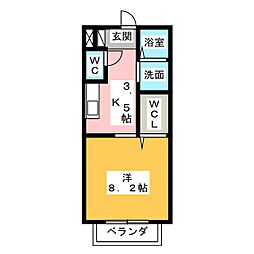 エトワール利平治 1Kの間取図画像