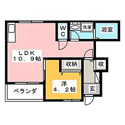 ディアシス 1LDKの間取図画像